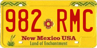 NM license plate 982RMC