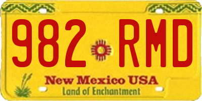 NM license plate 982RMD