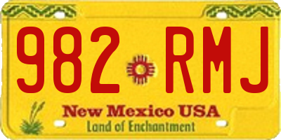 NM license plate 982RMJ