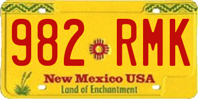 NM license plate 982RMK