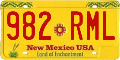 NM license plate 982RML