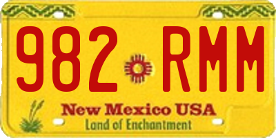 NM license plate 982RMM