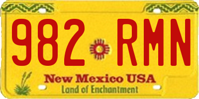 NM license plate 982RMN