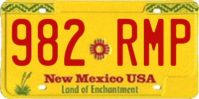 NM license plate 982RMP