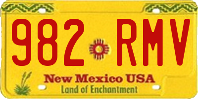 NM license plate 982RMV