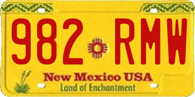 NM license plate 982RMW