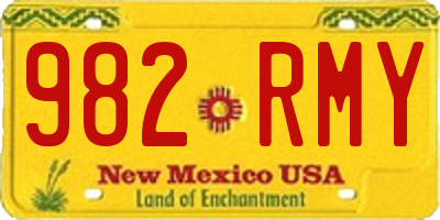 NM license plate 982RMY