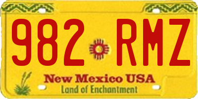 NM license plate 982RMZ