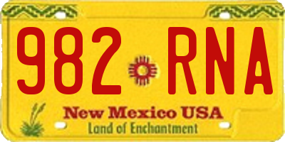 NM license plate 982RNA