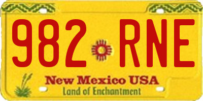 NM license plate 982RNE