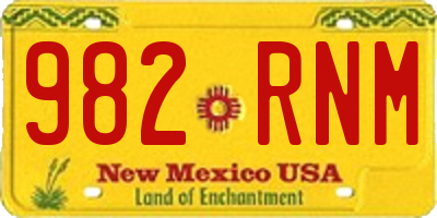 NM license plate 982RNM