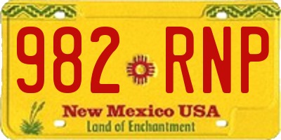 NM license plate 982RNP