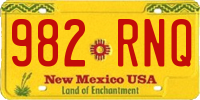 NM license plate 982RNQ