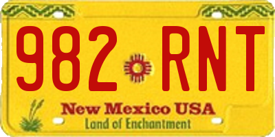 NM license plate 982RNT
