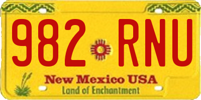 NM license plate 982RNU