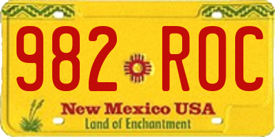 NM license plate 982ROC