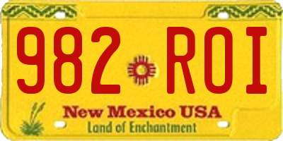 NM license plate 982ROI