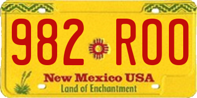 NM license plate 982ROO
