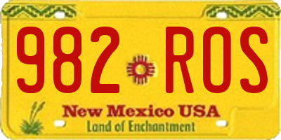 NM license plate 982ROS