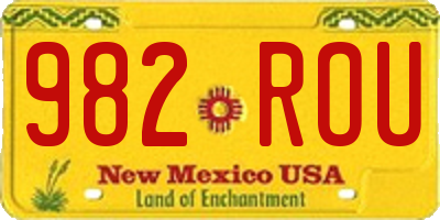 NM license plate 982ROU