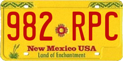 NM license plate 982RPC