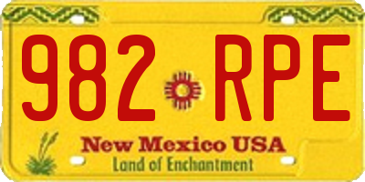 NM license plate 982RPE