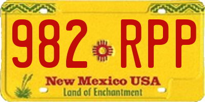 NM license plate 982RPP
