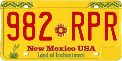 NM license plate 982RPR