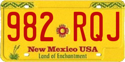 NM license plate 982RQJ