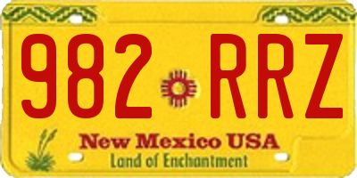 NM license plate 982RRZ