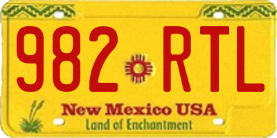 NM license plate 982RTL