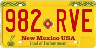 NM license plate 982RVE