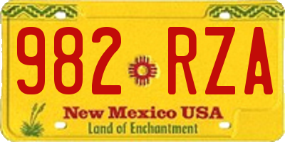 NM license plate 982RZA