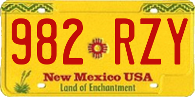 NM license plate 982RZY
