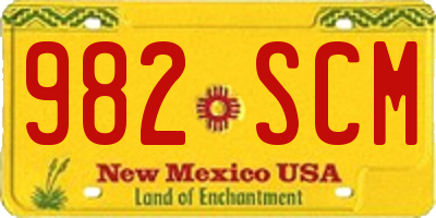 NM license plate 982SCM