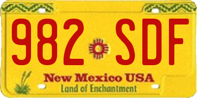 NM license plate 982SDF