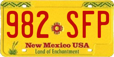 NM license plate 982SFP