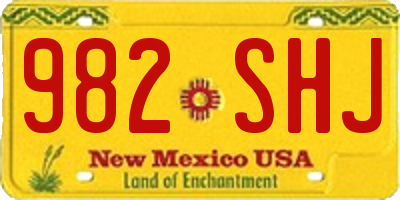 NM license plate 982SHJ