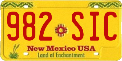 NM license plate 982SIC