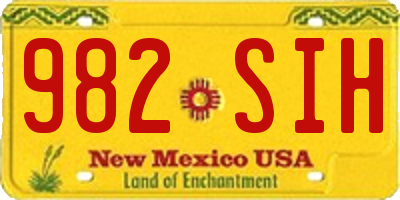 NM license plate 982SIH