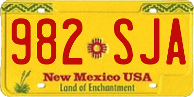 NM license plate 982SJA