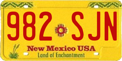 NM license plate 982SJN