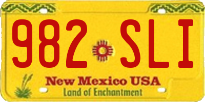 NM license plate 982SLI