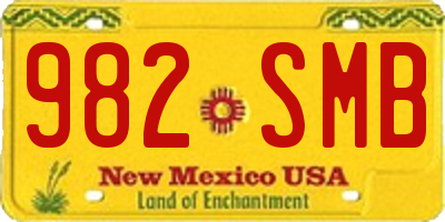 NM license plate 982SMB