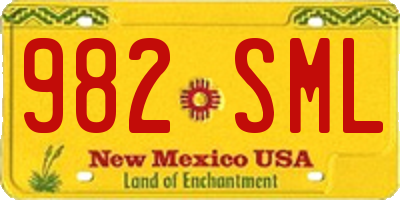 NM license plate 982SML