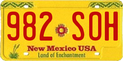 NM license plate 982SOH