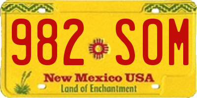 NM license plate 982SOM