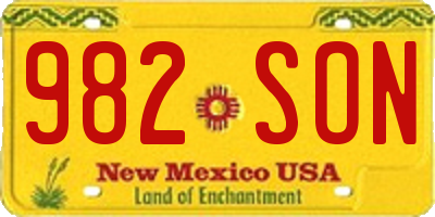 NM license plate 982SON