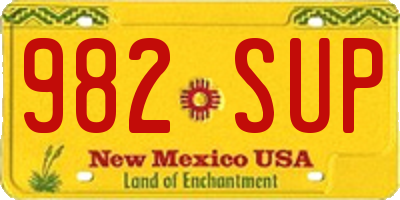 NM license plate 982SUP