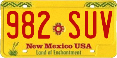 NM license plate 982SUV